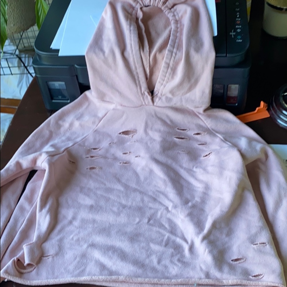 cropped pink hoodie
